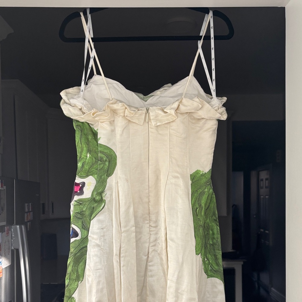 Aje Paradiso Cinched Floral Linen-Blend Midi Dress - Picture 6 of 10